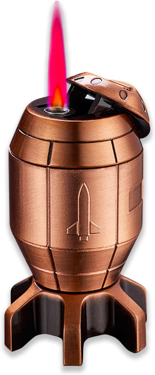 Funny Torch Lighter, Refillable Jet Lighters, Unique Gifts for Men, Halloween Candle Camping BBQ(No Butane Fuel) (Red Copper)
