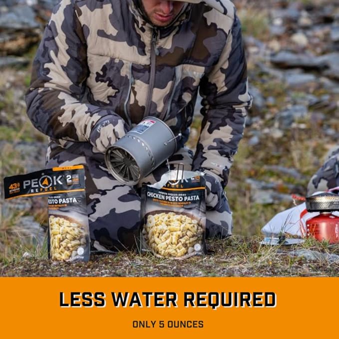 Peak Refuel Chicken Pesto Pasta | Freeze Dried Backpacking and Camping Food | Amazing Taste | High Protein | Real Meat | Quick Prep (6-Pack)