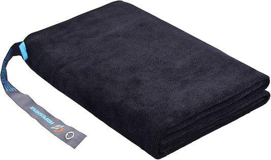 Gym Towels for Men 20inch X 40inch Women Sweat Large Working Out Microfiber Sports Fast Drying Absorbent Compact Camping, Hiking, Backpacking, Yoga, Travel Towel, Black