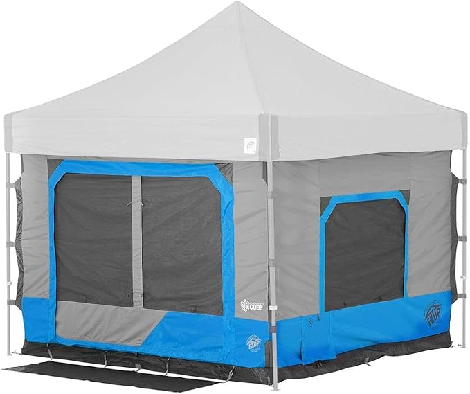 E-Z UP Camping Cube 6.4, Converts 10' Straight Leg Canopy into Camping Tent (Canopy/SHELTER NOT Included), Splash