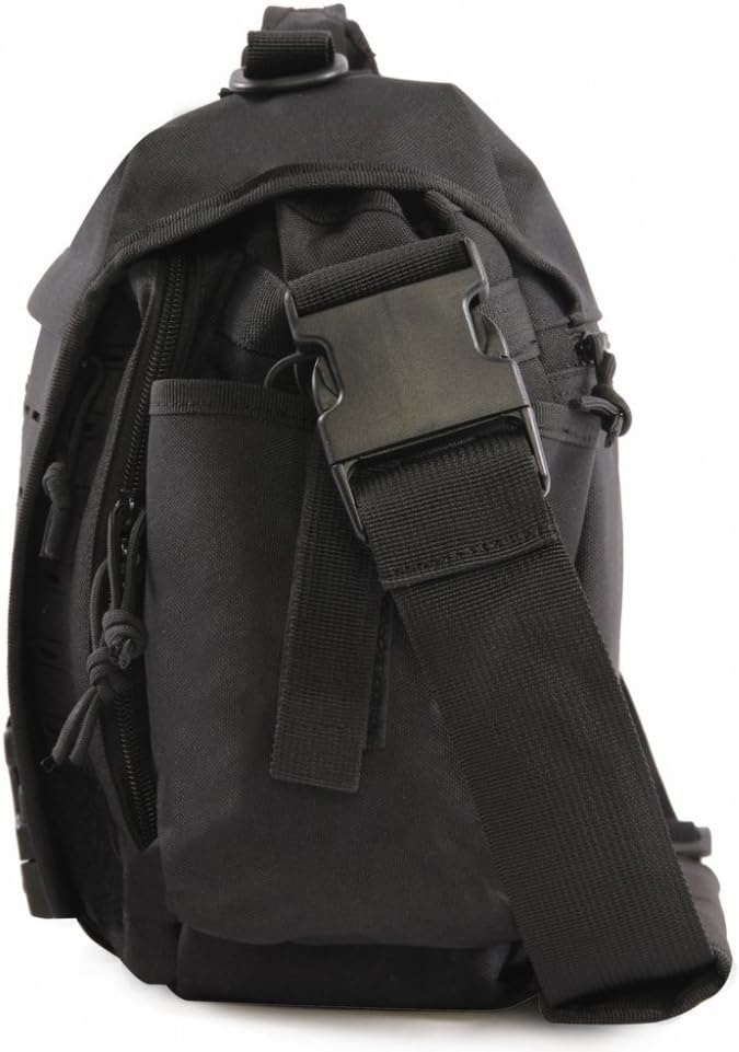 Highland Tactical Tactical Messenger Bag, Black, 12 Inch