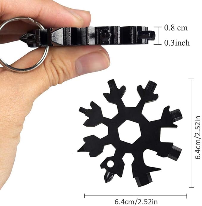 3 Pack Snowflake 18-in-1 Multi Tool, Stainless Steel Snowflake Bottle Opener/Flat Phillips Screwdriver Kit/Wrench, Durable and Portable to Take (3 colours)