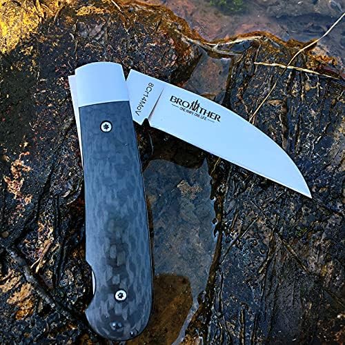 Watchman Brother1506 Blade Knife Carbone Fiber Bone Grips Lock Back Pocket Knife … (carbon fiber)
