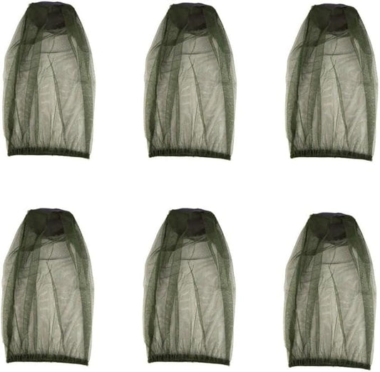 HomeSoGood 6Pcs Mosquito Hat Men Women Fishing Cap Casual Bee Net Mesh Foldable Face(One Size,Green)