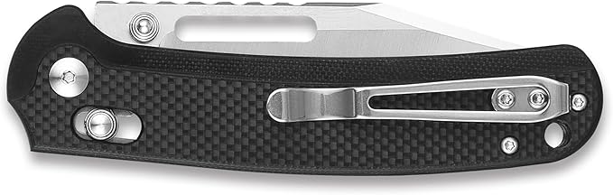 Ganzo G768-BK EDC Folding Pocket Knife Razor Sharp D2 Stainless Steel Blade G10 Handle with Clip Outdoor Foldable Not Automatic Knife Hunting Fishing Hiking Gear Best Gift for Men (Black)