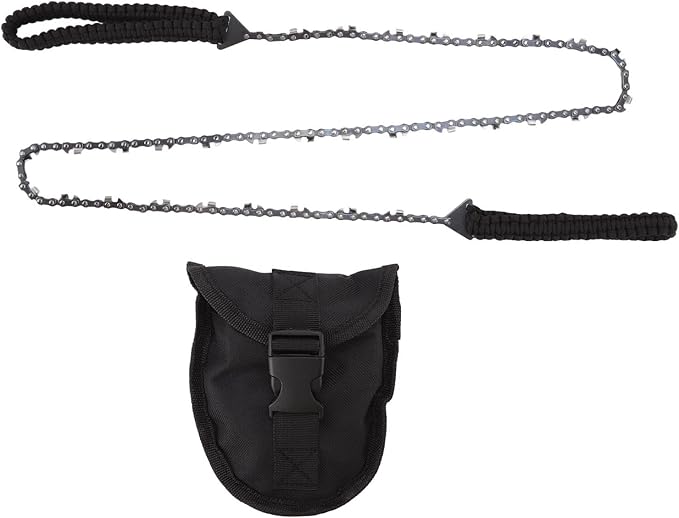 High Limb Rope Saw 48 In, Rope Chain Saw with Black Paracord, 64 Links, 3/8 Inch Cutter Chain, Folding Pocket Chainsaw for Wood-Cutting, Camping and Field Survival Gear