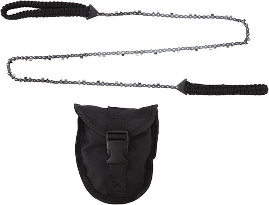 High Limb Rope Saw 48 In, Rope Chain Saw with Black Paracord, 64 Links, 3/8 Inch Cutter Chain, Folding Pocket Chainsaw for Wood-Cutting, Camping and Field Survival Gear