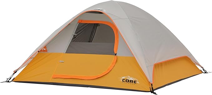 CORE Tent for Family Camping, Hiking and Backpacking | 3 Person / 4 Person / 6 Person / 9 Person Person Dome Camp Tents with Included Tent Gear Loft for Outdoor Accessories