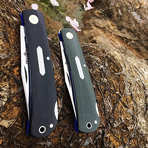 Watchman Brother1512 Blade Knife Mircarta Grips Lock Back Pocket Knife … (Green Micarta)