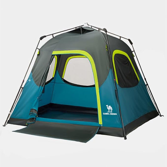 CAMEL CROWN Instant Tents for Camping 4-6 Person Tent Waterproof Easy Setup Sets Up in 60 Seconds Backpacking Tents with Carry Bag for Outdoor Hiking