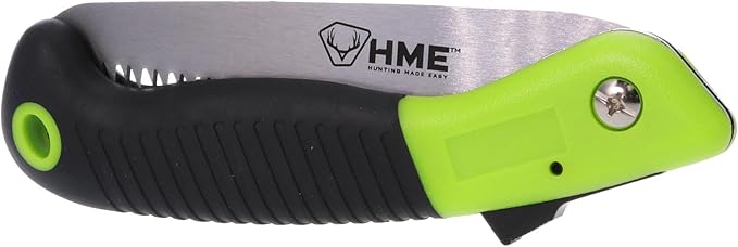 HME Folding Saw Combo Pack - Hand Saw with Hand Protector, 5" Wood Blade & 5" Bone Blade for Hunting Camping, Backpacking