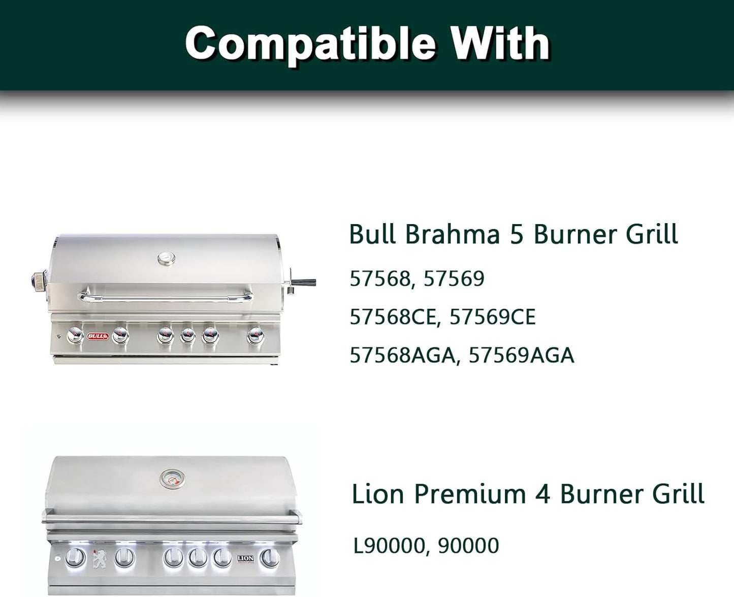 16517 Grill Grates Replacement Parts for Bull Grill Parts 5 Burner Brahma 30 Inch 57568 57569 57568CE 57569CE 57568AGA 57569AGA Lion Premuim L90000 40 Inch Stainless Steel Cooking Grate 5 Pcs