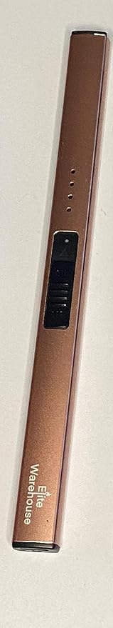 Electric Candle Lighter by Elitewarehouse, Rechargable Flameless Windproof Lighter for Candles Cooking BBQ Outdoor Activities Camping and More (Rose Gold)