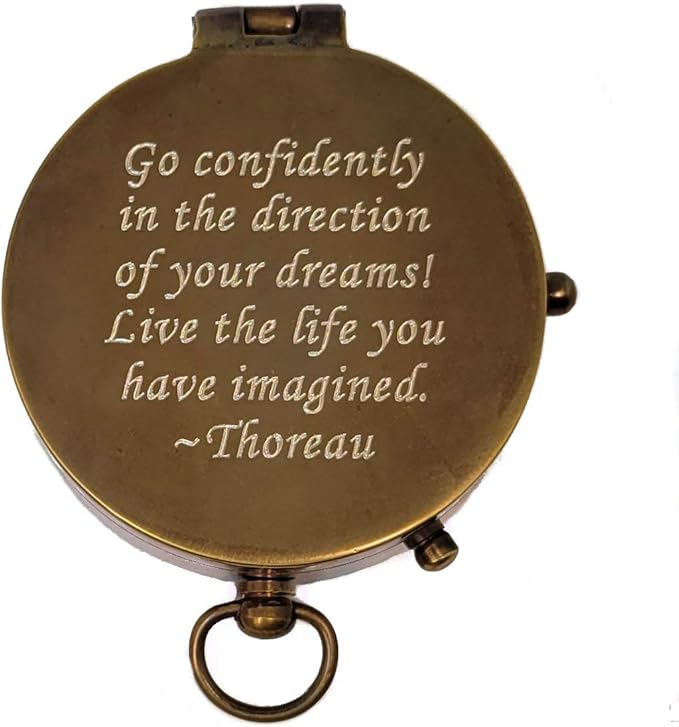 Stanley London Engraved Compass Personalized | Brass Pocket Compass Gifts for Men, Him, Son, Husband, Grandson, Boys | Engravable Antique Gift Compasses for Graduation, Baptism, Confirmation