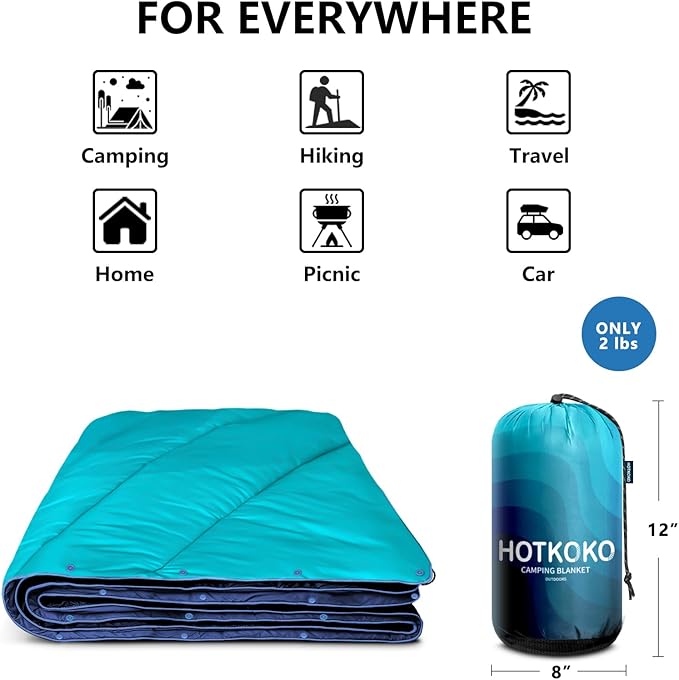Camping Blanket,Packable Down Alternative Puffy Printed Camping Blanket Lightweight Outdoor Blanket for Camping,Traveling, Stadium, Hiking, Picnics
