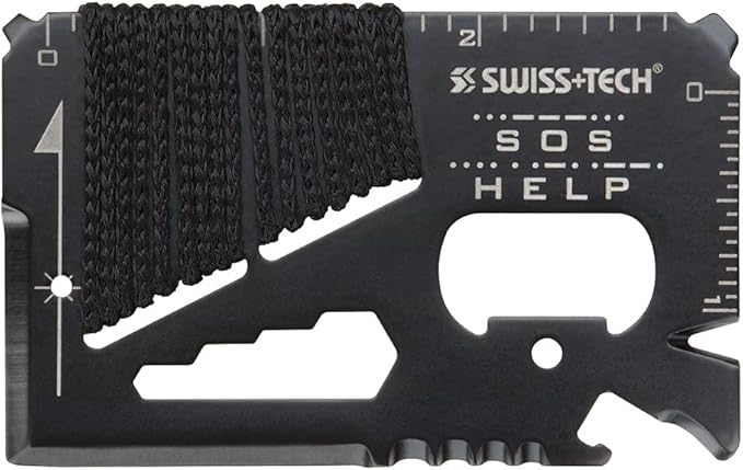 SWISS+TECH ST33329 17-in-1 Wallet Multi-Tool with Screwdrivers, Wrenches, Rope Cutter, Knives (Single Pack)