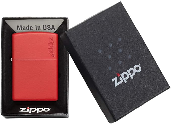 Zippo Classic Red Matte with Zippo Logo Pocket Lighter