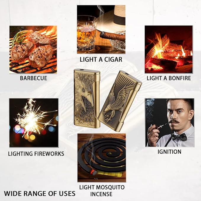 Eagle Lighter, Cool Lighter, Windproof Lighter, Soft Flame Lighter，Butane Torch Lighter, Men's Lighter, Unique Lighter Gift, Candles, Outdoor, Camping Accessories (No Butane Fuel) (Eagle Head)