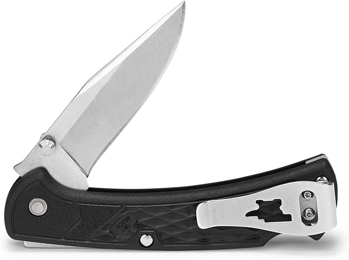 Buck Knives 112 Slim Select Folding Lockback Pocket Knife with Thumb Studs and Removable/Reversible Deep Carry Pocket Clip, Nylon Handles, 3" 420HC Blade