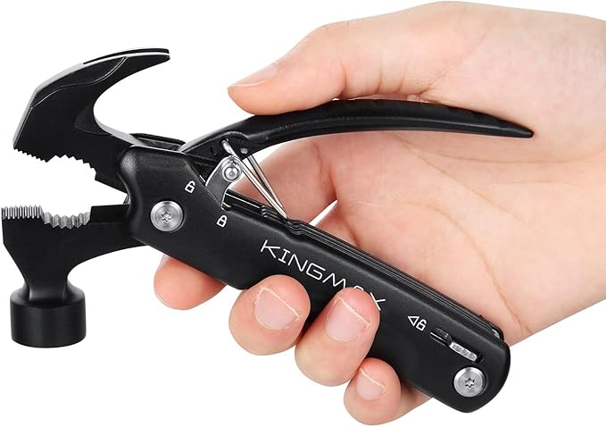 Claw Hammer,Birthday Gifts for Men Dad Husband Grandpa,Multitool Camping Accessories,12 in 1 Hammer Outdoor Survival Tools Gifts for Him