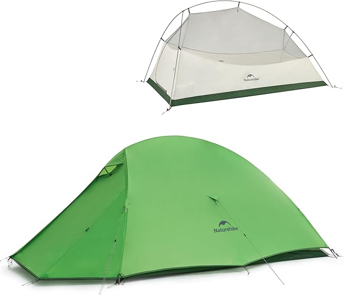 Naturehike Cloud-Up 2 Person Tent Lightweight Backpacking Tent with Footprint - Free Standing Ultralight Camping Hiking Backpack Tents Two Person Tent