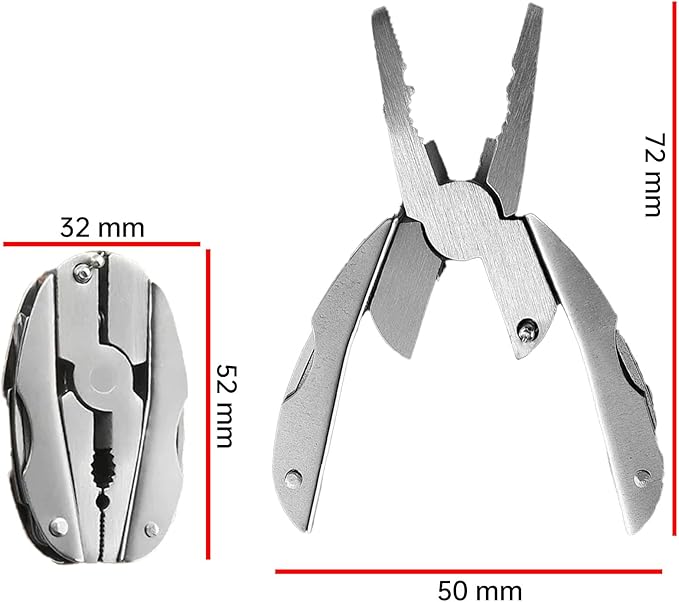 Polished 6-in-1 Mini Stainless Steel Multitool Pliers Professional Multi Tools Pocket Knife For Camping Outdoor