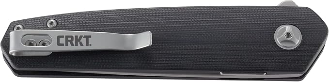 CRKT Cuatro Folding Carry Knife: Plain Edge Folder with Liner Lock - Everyday Carry Folded Knife with IKBS Ball Bearing Pivot System and G10 Handle 7090