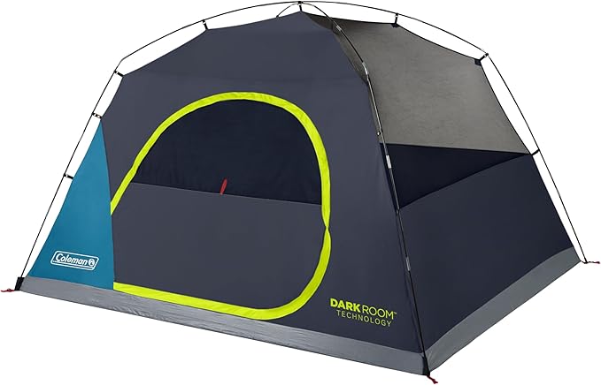 Coleman 4-Person Dark Room Skydome Camping Tent, Blue