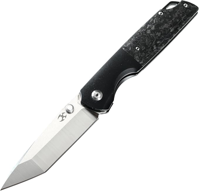 KANSEPT Warrior Pocket Knife with CPM-S35VN Blade Framelock Camping Hiking Folding Knife for Men 6AL4V Titanium +carbon fiber Handle Drop Pocket Folding Knife K1005T1