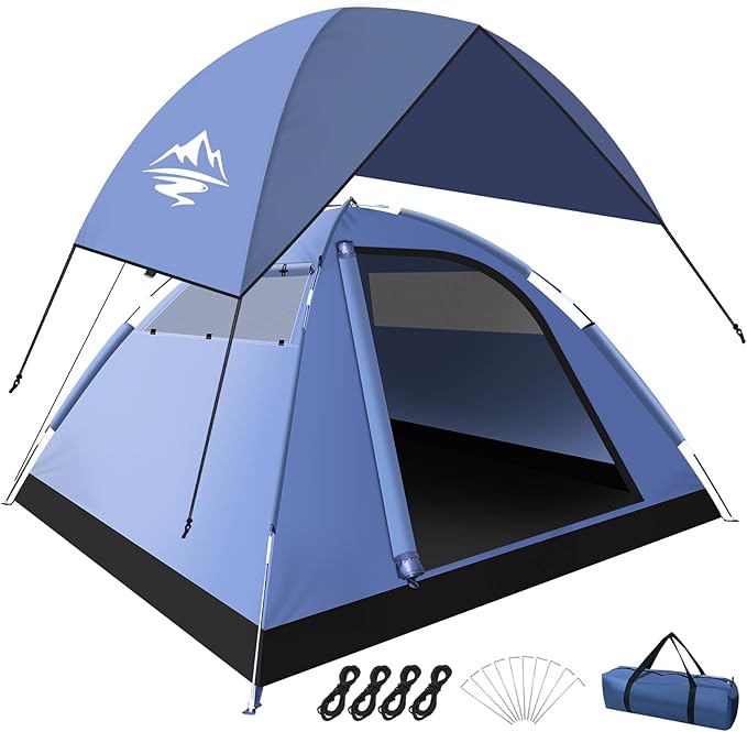 Tents for Camping,3-4 Person Camping Tent,Waterproof and Windproof Tent, Easy to Set up Outdoor Dome Tent for Outdoor Activities, Adventure, Festivals, Backyard,Hiking.