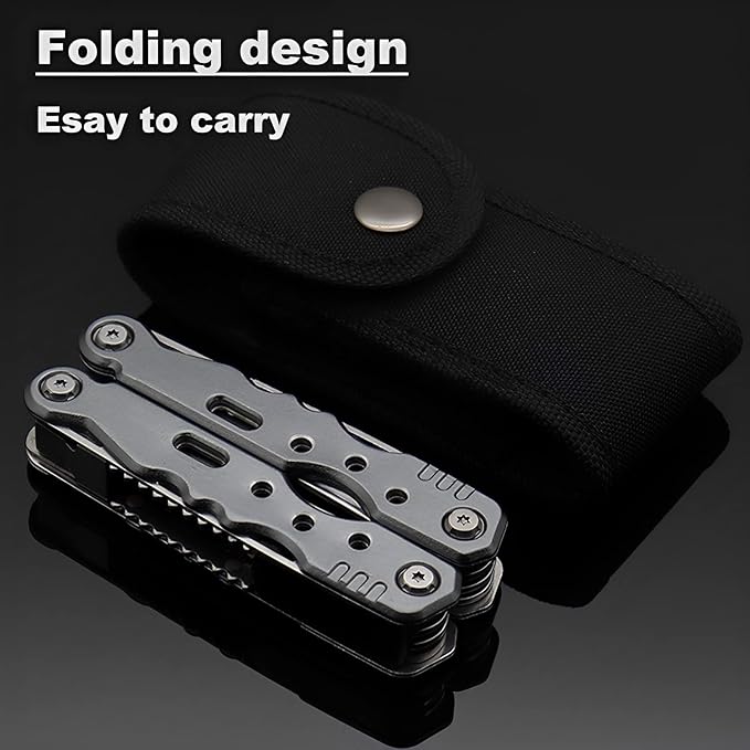 Multitool Pliers, 13-In-1 Small Edc Utility Multi Tool Pocket Knife with Pliers, Screwdriver, Bottle Opener, Pocket Tool for Camping Outdoor Survival Hiking Gifts for Dad Husband Boyfriend