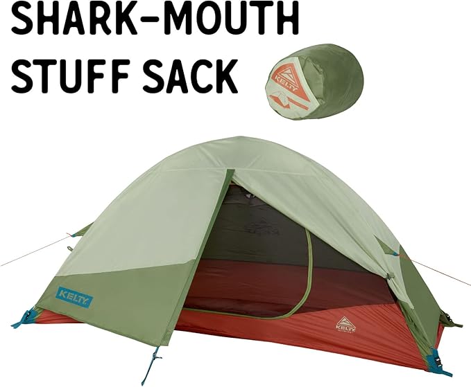 Kelty Tents Kelty Discovery Trail Backpacking Tent, Lightweight and Easy to Setup Backpacking Shelter with 2 Aluminum Poles, Single Door Single Vestibule, Stuff Sack Included