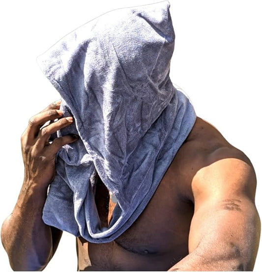 Gym Hooded Towel | Fast Drying & Light Weight Towel | Super Absorbent Workout Sweat Towel for Men and Women | Perfect for Sports, Fitness & Gym