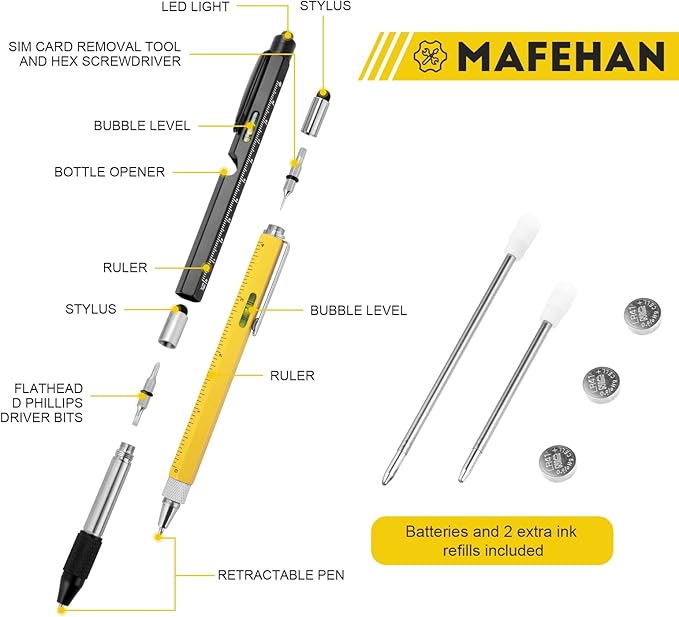 Father's Day Gifts from Daughter Son Wife, 9 in 1 Multitool Pen, Gifts for Men Who Have Everything, Unique Gifts for Dad from Daughter Son, Dad Gifts for Him, Husband, Grandpa, Boyfriend - Y&B