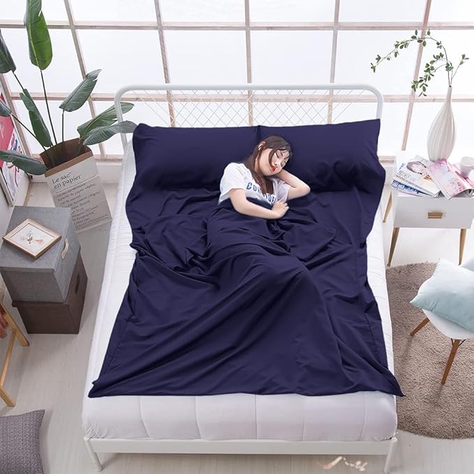 Sleeping Bag Liner Lightweight Compact Sleeping Bag Sack Portable Clean Travel Sheet Camping Sleep Sheet for Backpacking Hotel Hiking