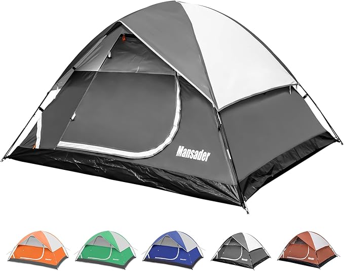 Camping Tent, Waterproof 2/3/4 Person Tents for Camping, Lightweight Easy Set Up Outdoor Hiking Tent Backpacking Tent with Carry Bag, Backpack Tent Suit for Family Beach Hiking Travel