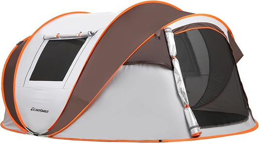 EchoSmile Camping Instant Pop Up Tent, 2/4/6/8/10 Person, Water Resistant Dome, Easy Setup for Camping Hiking and Outdoor, Portable with Carry Bag, 3 Season