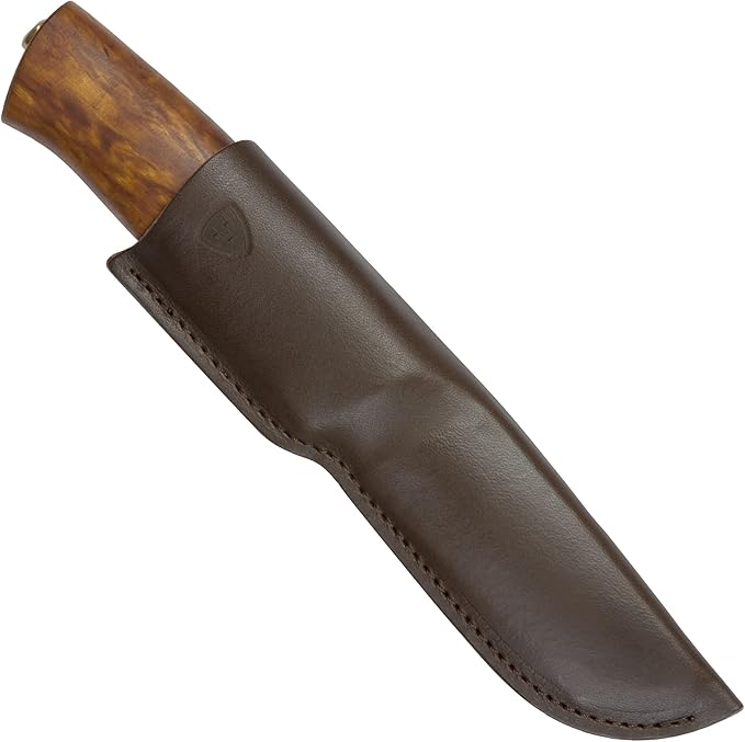 HELLE Knives - Alden - Fixed Blade - Fishing Knife - Birch Wood Handle - 12C27 Stainless Steel - Made in Norway