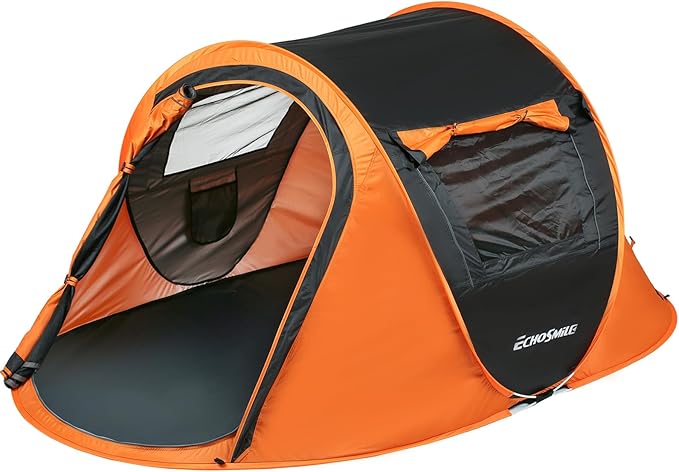 EchoSmile Camping Instant Pop Up Tent, 2/4/6/8/10 Person, Water Resistant Dome, Easy Setup for Camping Hiking and Outdoor, Portable with Carry Bag, 3 Season