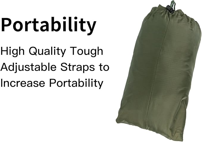 Poncho Liner Military Woobie Outdoor Camping Woobie Blanket for Travel, Beach, Grass, Picnic, Car Emergency, Outdoor, Survival