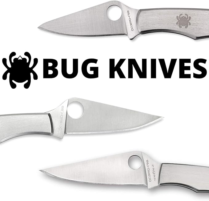 Spyderco Grasshopper Non-Locking Knife with 2.30" 3CR Steel Blade and Durable Stainless Steel Handle - PlainEdge - C138P