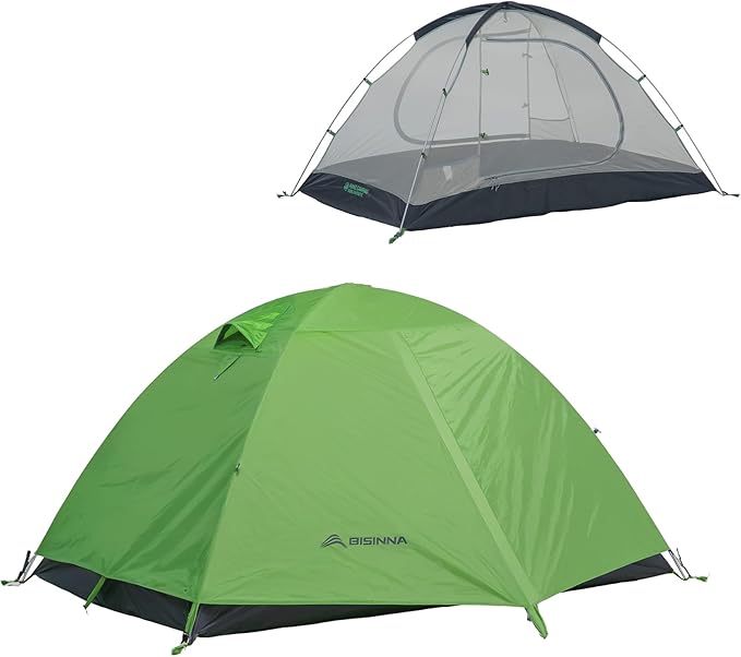 BISINNA Backpacking Tent 2 Person Lightweight Camping Tent Waterproof 3 Season with Aluminum Pole for Outdoor Mountaineering Hiking Travel