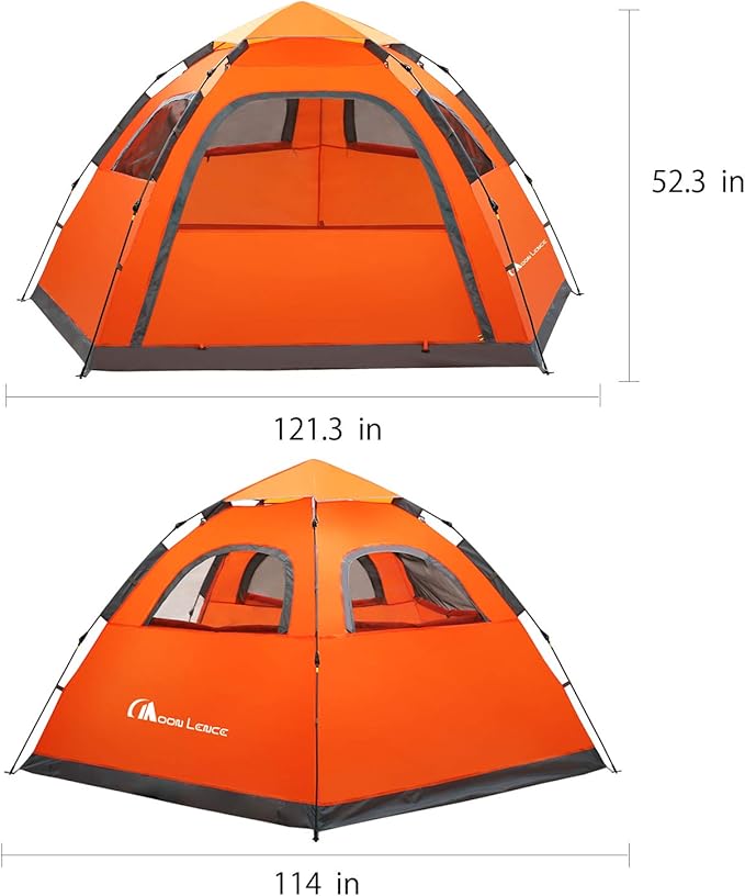 Moon Lence Instant Pop Up Tent Family Camping Tent 4-5 Person Portable Tent Automatic Tent Waterproof Windproof for Camping Hiking Mountaineering