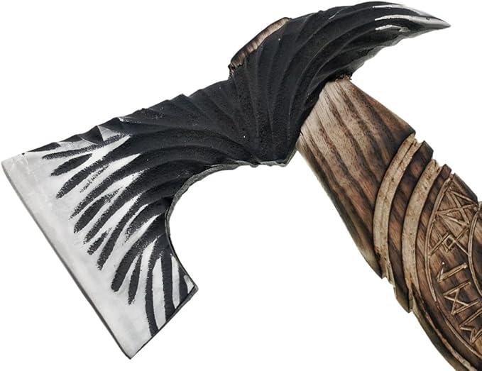 AX-3003 Custom Handmade Carbon Steel Viking Hatchet Axe with Leather Sheath