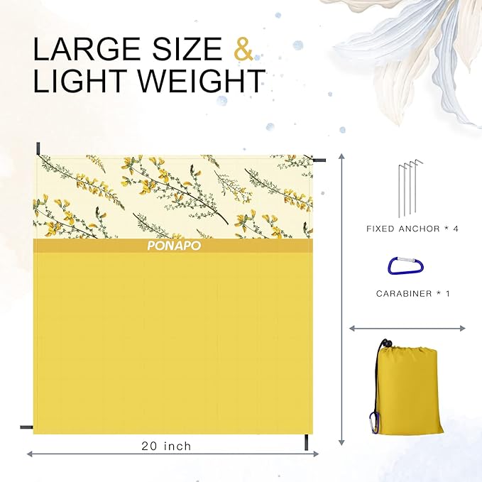 Beach Blanket Waterproof Sandproof, Picnic Blanket, Large Beach Mat 4-7 Adults, Lightweight Durable Sand Free Mat Quick Drying for Beach Travel Camping Hiking Picnic 79"x79"