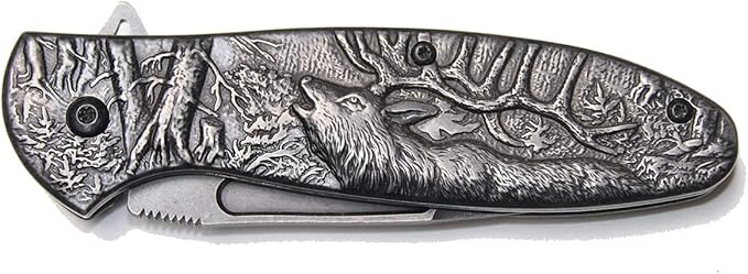 Stonewash Deer Pocket Knife, Personalized, Outdoor, Camping, Survival