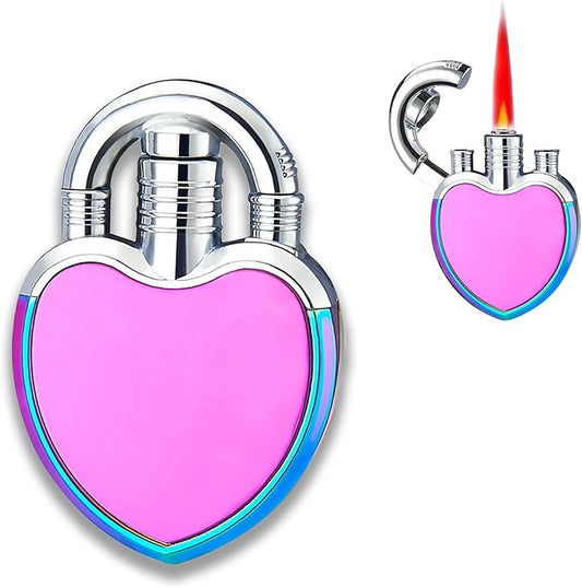 Cute Pretty Lighter Butane, Soft Flame Lighter Fashion Nice Lighter, Unique for Women Candles Gift Camping BBQ (No Butane Fule) (01#)