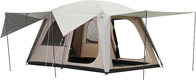 Vidalido 4-6 Person Camping Tent with 3 Door 2 Room Large Family Cabin Tents, Double Layer Waterproof Portable Glamping Tent, Big Tents for Outdoor Camping Hiking and Backpacking