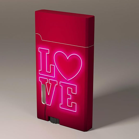 Pink Red I Love You Cool Butane Torch Lighters,Refillable Adjustable Jet Flame Lighter,Windproof,Gift for Men Candles Camping BBQ (No Butane Fuel) (d4)