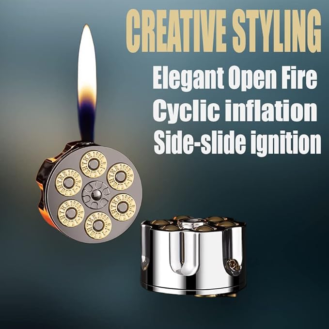 Brightfire, Bright Fire Lighter Cool Butane Lighter Refill, Novelty Vintage Lighter, Unique Gifts for Men Gift Ideas Fireplace Candles Camping BBQ (No Butane Fuel)